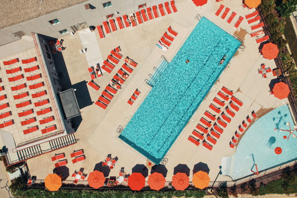 Brookfield outdoor pool from above