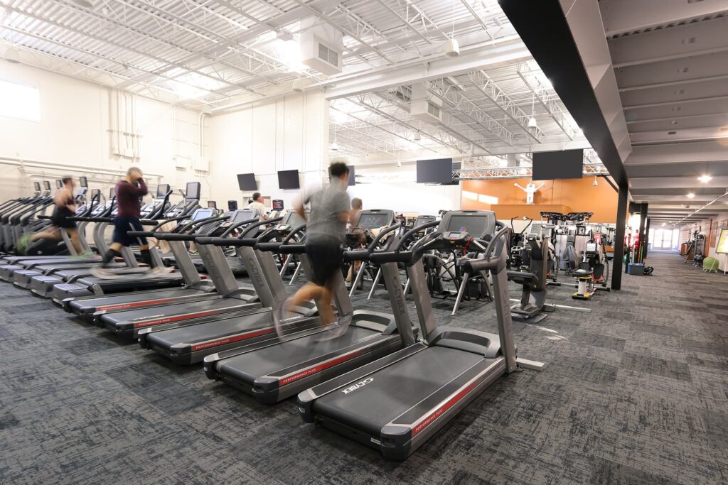 treadmills in fitness center