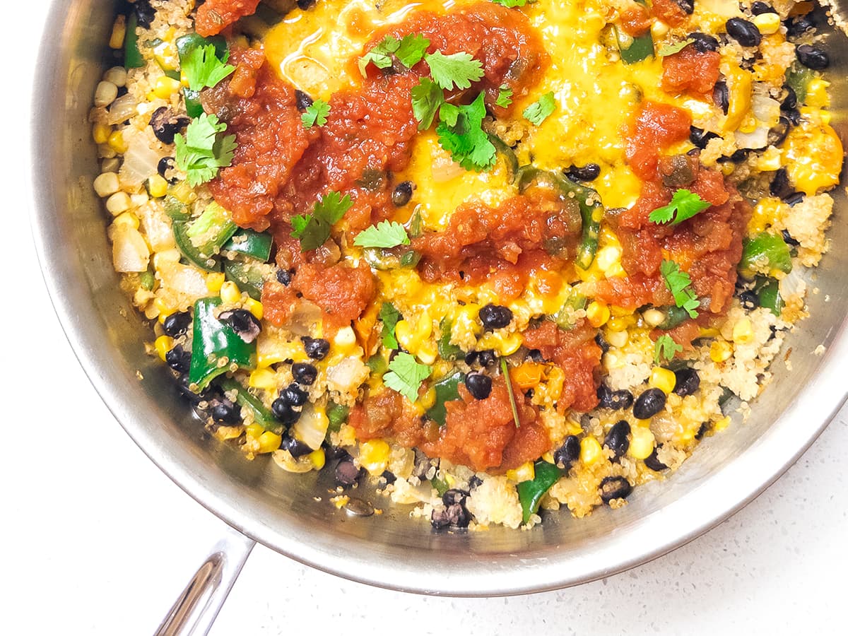 Cheesy Black Bean & Quinoa Skillet