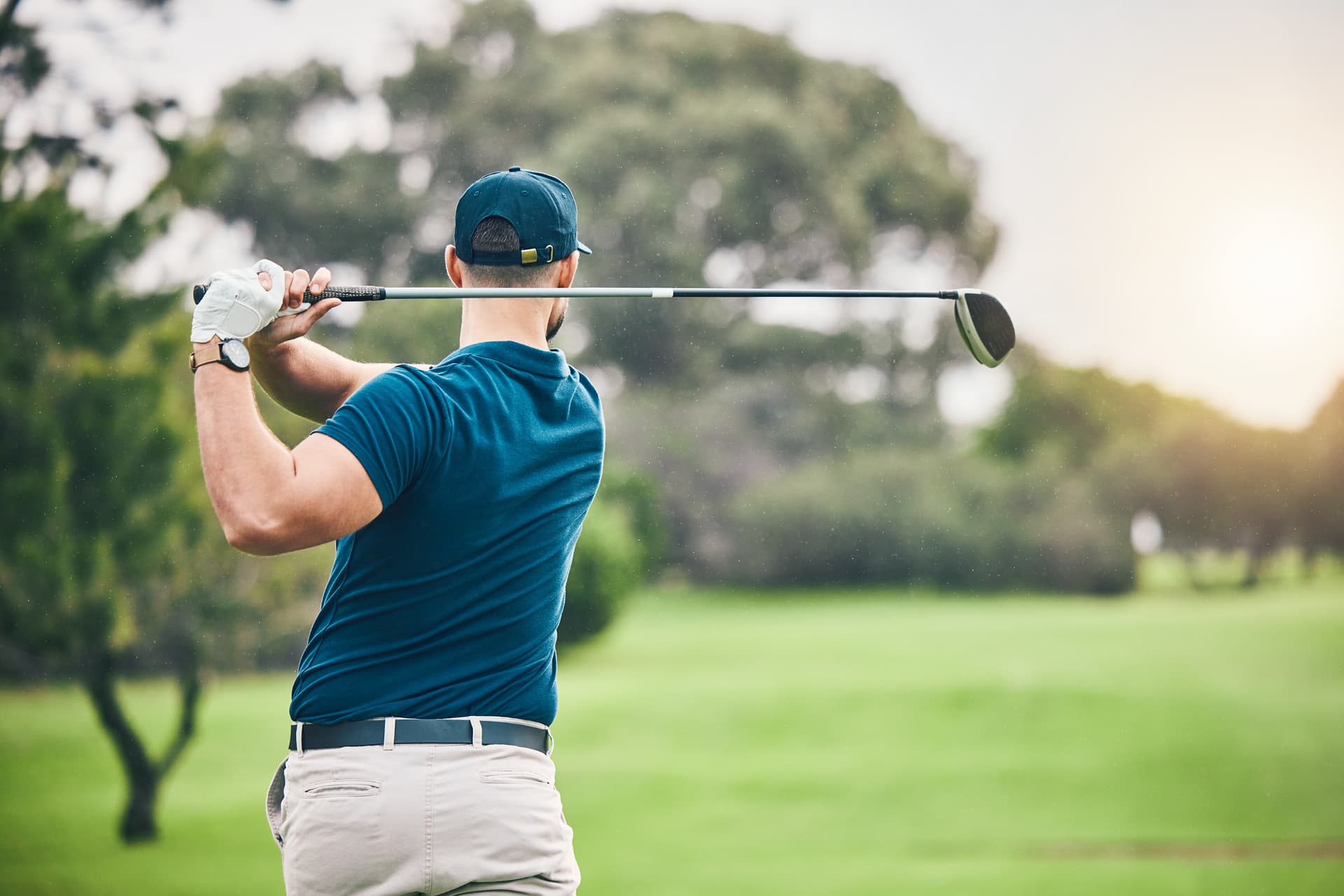 Man on golf course