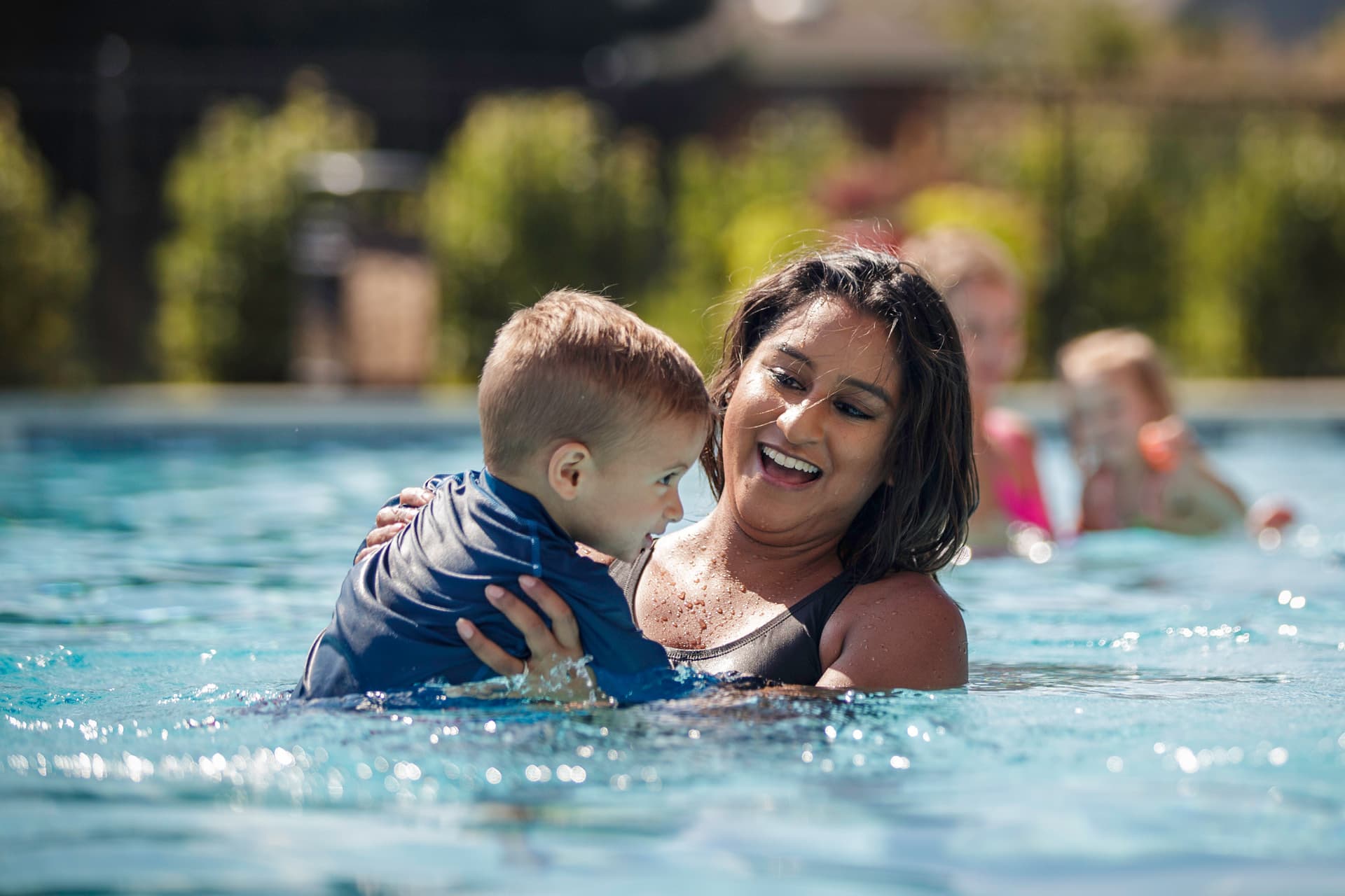 Parent and toddler swimming