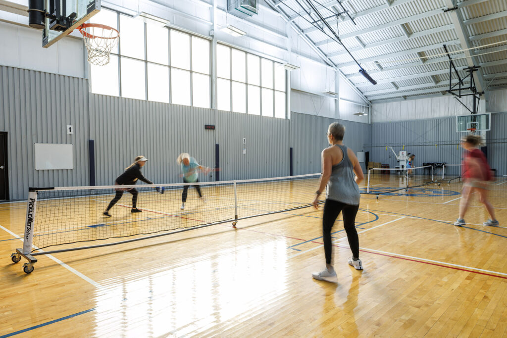 Gym with indoor pickleball at WAC Lake Country