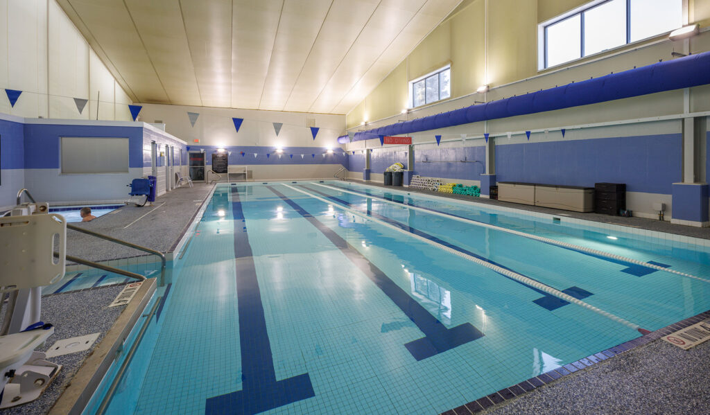 Indoor lap pool and whirlpool hot tub at the WAC Lake Country