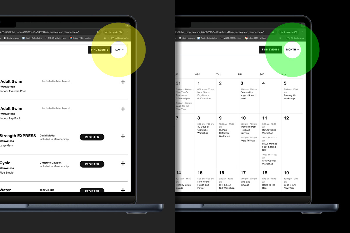 Scheduler Views Desktop